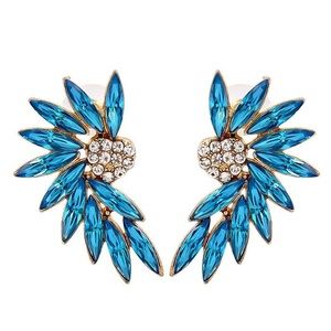 Blue post earrings